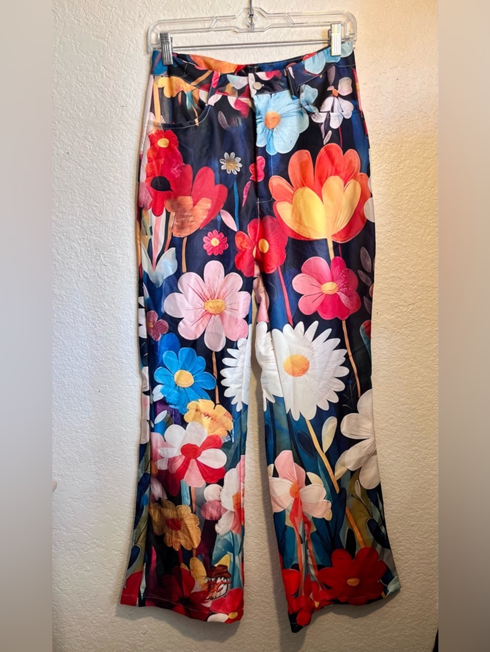 Vibrant Floral Wide-Leg Pants - Multicolor
